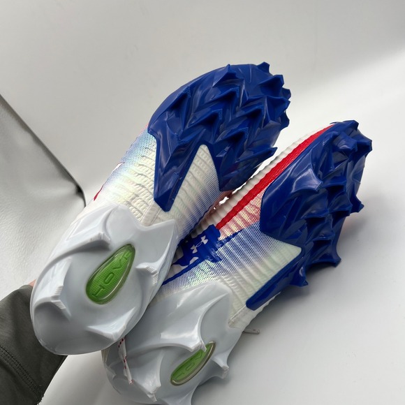 Under Armour Blur Pro TX Football Cleats Mens 12 White Red Blue‎ Texas Edition main image 6